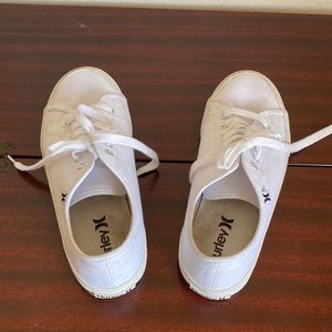 Hurley white sneakers, worn once.